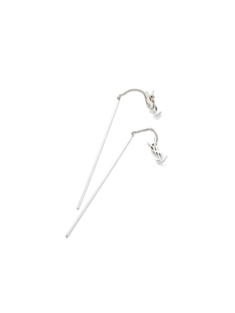 Saint Laurent Earrings Silver Cassandra YSL Monogram